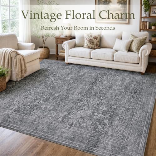 JOLLYVOGUE 9x12 Area Rugs for Living Room, Vintage Washable Rug - Image 2