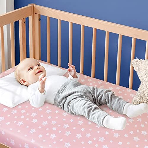 Crib Sheets for Girls 4 Pack, Fitted Baby Crib Sheets - Image 2