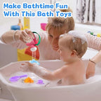 Fajiabao Toddler Bath Toys for Kids Ages 1-3 Stack, Scoop & Pour Set 5PCS - Image 4
