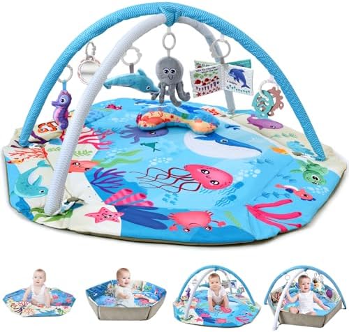 Baby Gym Play Mat, 8-in-1 Tummy Time Mat by TFDER
