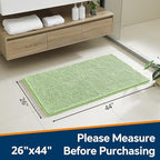 Chenille Bathroom Rug 26"x44" Seafoam Green, Non-Slip Bath Mat - Image 2