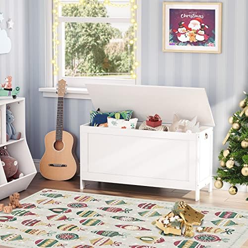 HOOBRO Toy Box, Retro Wooden Look Storage Chest - Image 4