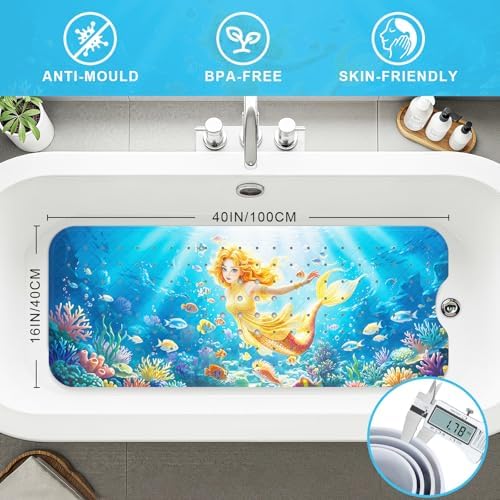 Bath Mat for Tub Non Slip Kids Bathtub Mat 40x16 Baby Bath Mat - Image 2