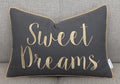 Rudransha Sweet Dreams Embroidered 12x18 Lumbar Pillow Cover, Dark Grey by Rudransha
