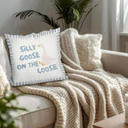 Cute Blue Silly Goose Pillow Cover Toddler Boy Bedroom Decor - Image 4