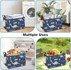 Rectangular Blue dinosaur Storage Bin Nursery Hamper - Image 3