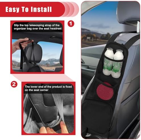 QUICTO 2PCS Car Seat Storage Hanging Bag, Can Hold Mobile Phone, Suitable - Image 5