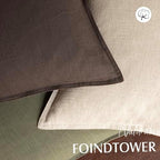 Foindtower Linen Decorative Throw Pillow Covers 16x16 Olive Branch Green - Image 4
