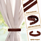 Ptwola 2 Pack Braided Curtain Tiebacks Boho Elegant Rustic Curtain Holdbacks - Image 3