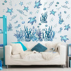 31.5x28.74 Inch Watercolor Ocean Wall Decals - Image 2