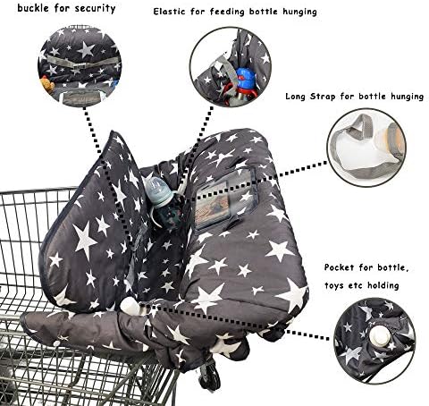 Shopping Cart Cover for Baby, Toddler 2-in-1 High Chair Cover, Star Print - Image 4