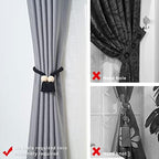 NICEEC 4 Pack Wooden Ball Magnetic Curtain Tiebacks Boho Home Decor Drape Tie - Image 2