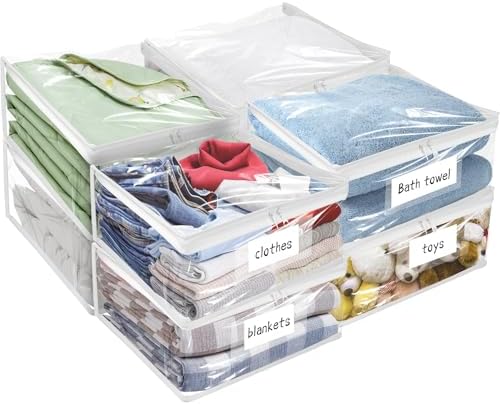 Plastic Storage Bags with Easy-Glide Zipper, Durable Clear Vinyl Zippered by Kikerike