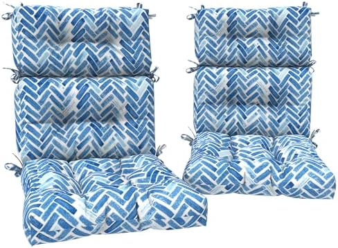 DYTXIII Outdoor High Back Chair Cushions Set of 2, Water Repellent Tufted by DYTXIII