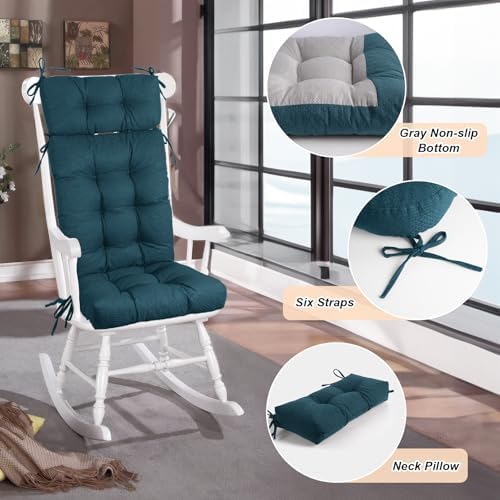 Rocking Chair Cushions Indoor High Back Set - Image 4