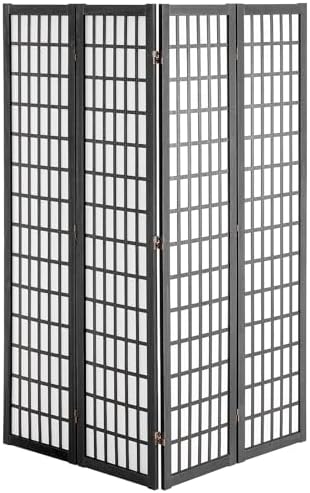 VEVOR Room Divider, 4 Panel Japanese Room Divider, Wood Folding Privacy Screen - Image 4
