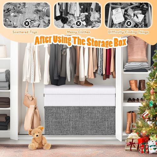 Large Toy Storage Box with Lid & Dividers, Kids Toy Chest - Image 4