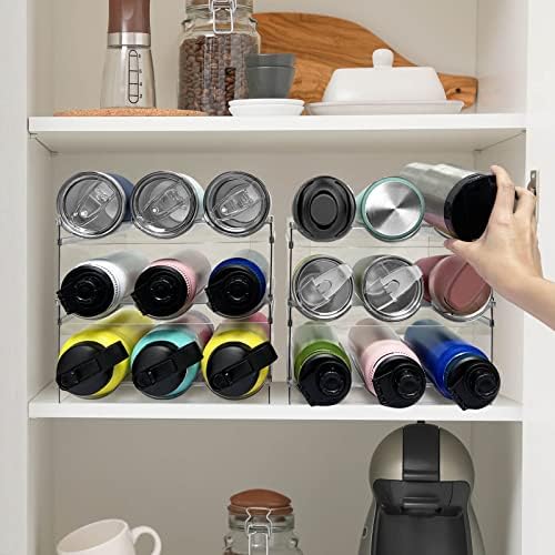 Spaclear 6 Pack Water Bottle Organizer, Stackable Water Bottle Holder - Image 4