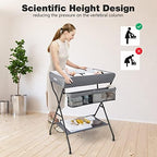 INFANS Baby Changing Table, Folding Diaper Station Portable Nursery Organizer - Image 3