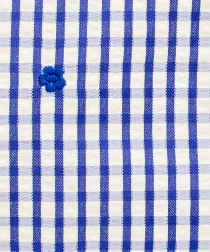 Flat Makeup Bag for Women, Zipper Cosmetic Pouch for Purse, Gingham Blue - Image 3