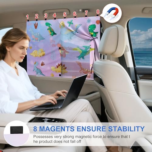 Car Window Shades, 8 Strong Magnets Magnetic Side Window Sun Shade - Image 5