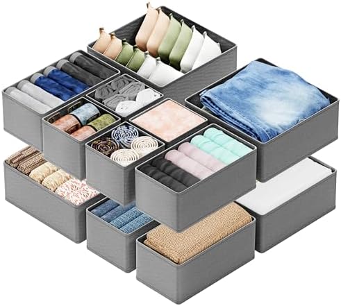 SpaceAid Drawer Organizer Clothes, 12 Pack Dresser Organizer Bins by SpaceAid