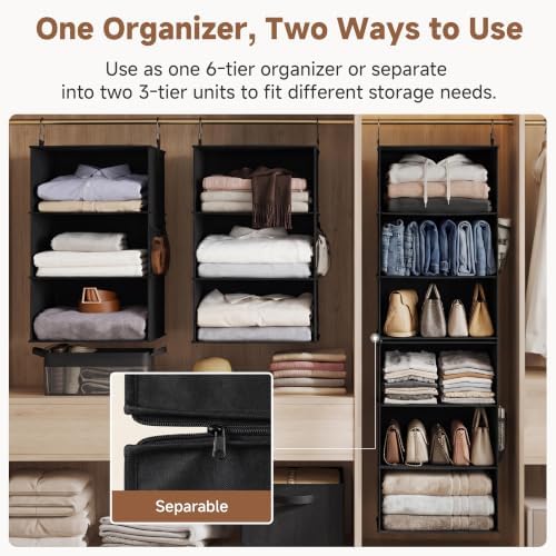StorageWorks Hanging Closet Organizer, 6-Shelf - Image 3