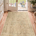 Neutral Tan Small Throw Rugs 3x5, Vintage Distressed Tree of Life Washable by Jainmy