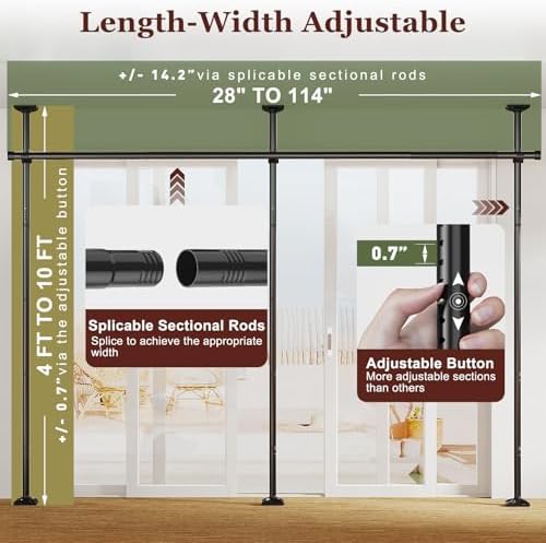 Goovilla Room Divider for Room Separation, 4-10ft 28-114inch - Image 2