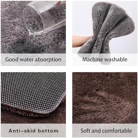 Red Bathroom Rugs Water Absorbent Chenille Bath Mat - Image 5