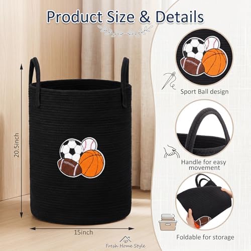 LemonRoad Laundry Hamper Large Cotton Rope Storage Basket - Image 3