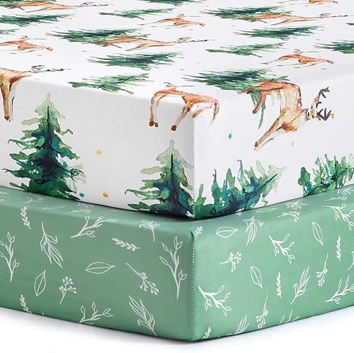Pack n Play Sheets, BROLEX 2 Pack Mini Crib Sheets, Stretchy Portable Fitted by BROLEX