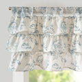 jinchan Ruffled Floral Valance Linen Shabby Chic Small Window Curtain 18 Inch by JINCHAN