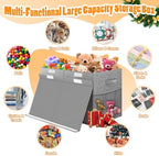 Large Toy Storage Box with Lid & Dividers, Collapsible Kids Toy Chest - Image 5