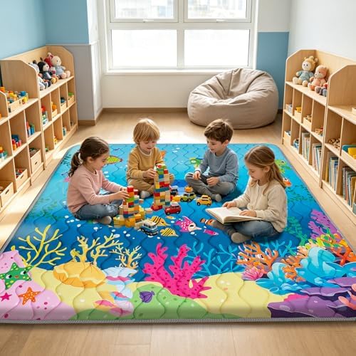 RONGFA Baby Play Mat for Floor, Playpen Mat for Toddlers Infant Kids, Machine - Image 6