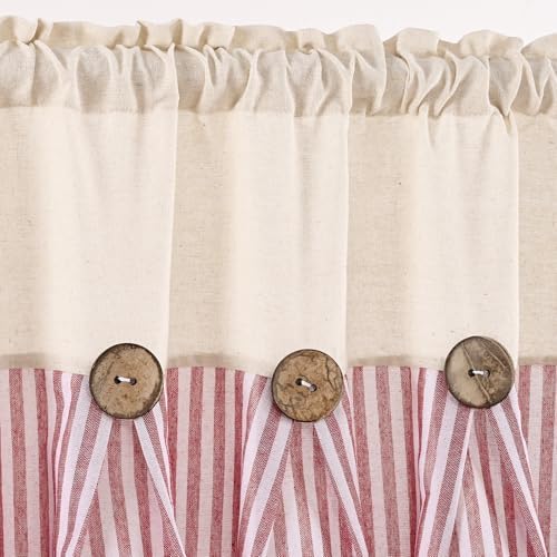 ASPMIZ Farmhouse Cotton Linen Swag Valances - Image 4
