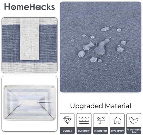 HomeHacks 2-Pack Large Laundry Basket, Waterproof, Freestanding Laundry Hamper - Image 5