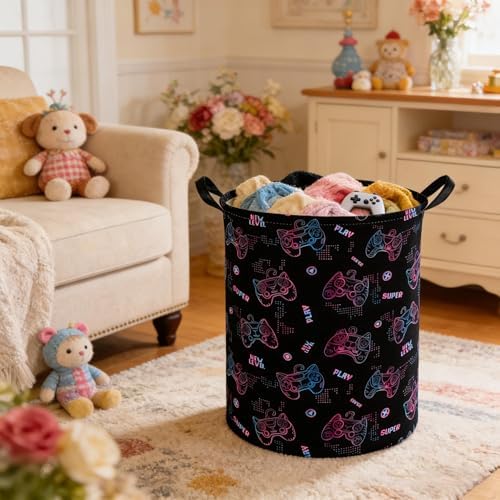 Game hamper, Waterproof foldable Kids laundry basket, Nursery Hamper, Kids Room - Image 3