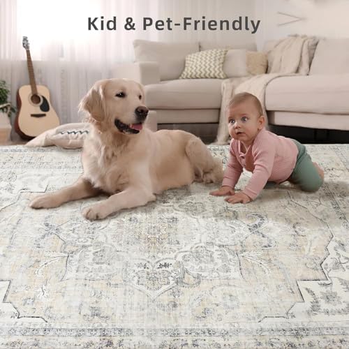 10x14 Area Rugs for Living Room: Large Washable Rug Lightweight Non Slip Low - Image 2