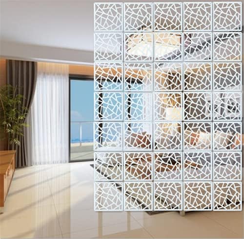 White Hanging Room Divider, 12 Pieces Wood-Plastic DIY Panel Screens Partition - Image 3