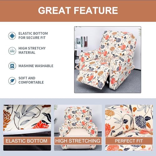 Recliner Chair Covers 4-Pieces Recliner Slipcovers Lazy Boy Chair Covers - Image 3