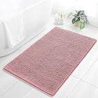 Chenille Bathroom Rug 36"x60" Blush, Large Plush Bath Mat by Kildoss