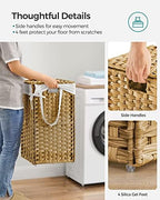 SONGMICS Laundry Hamper with Lid, 17.2 Gallon Synthetic Rattan Clothes Laundry - Image 4