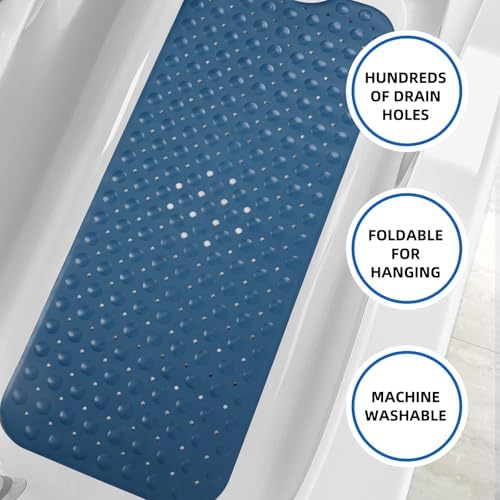 ZHICHENG Bath Tub and Shower Mats, Non-Slip 39 x 16 Inch Extra Long Bath Mat - Image 5