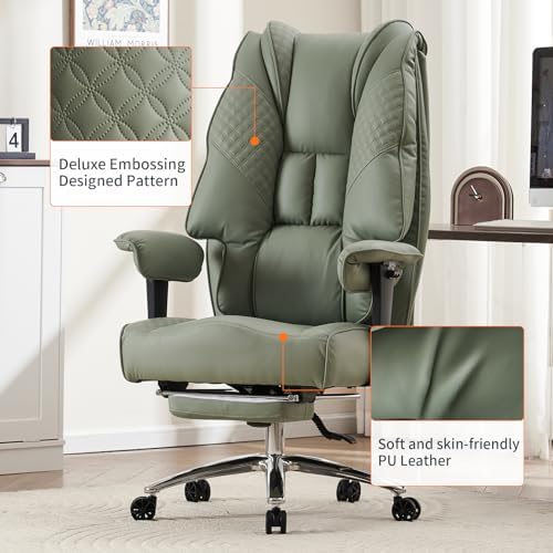 EXCEBET Big and Tall Office Chair 400lbs Wide Seat, Leather High Back Executive - Image 5