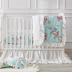 Brandream Crib Bed Skirt for Baby Girls Boys White Boho Bohemian Solid Cotton - Image 3