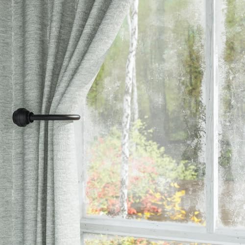 Hion Curtain Holdbacks Black 2pcs, Curtain Tiebacks Wall Mounted Hooks - Image 6