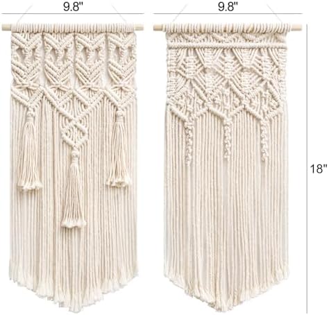Mkono 2 Pcs Macrame Wall Hanging, Boho Woven Chic Tapestry Decor - Image 6