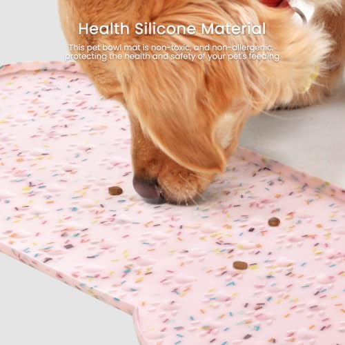 PWTAA Dog Food Mat Anti-Slip Silicone Dog Bowl Mat Thicker Pet Placemat - Image 5