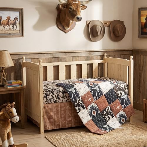 Hahafelt 3 Piece Patchwork Western Crib Bedding Set - Image 6